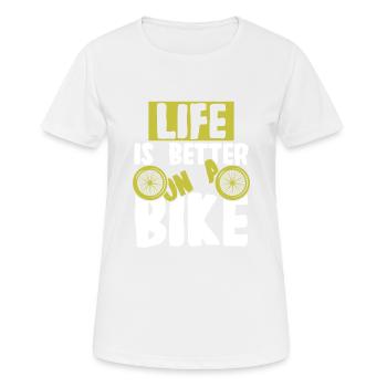 leben ist besser fahrrad - Frauen T-Shirt atmungsaktiv - Weiß - Vorne - AI Model Female 172 dark (172cm)