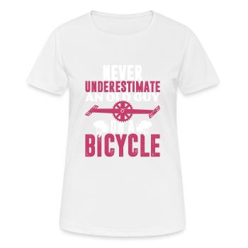 alter mann fahrrad - Frauen T-Shirt atmungsaktiv - Weiß - Vorne - AI Model Female 172 dark (172cm)