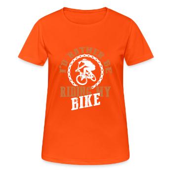 bicycle slogan - Women's Breathable T-Shirt - neon orange - Front - AI Model Female 172 dark (172cm)