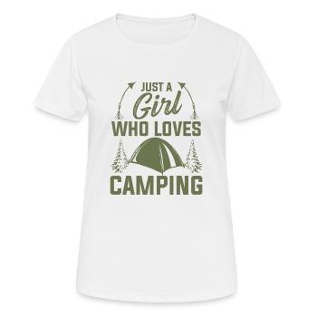 girl loves camping - Women's Breathable T-Shirt - white - Front - AI Model Female 172 dark (172cm)