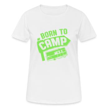né au camp - T-shirt respirant Femme - blanc - Devant - AI Model Female 172 dark (172cm)