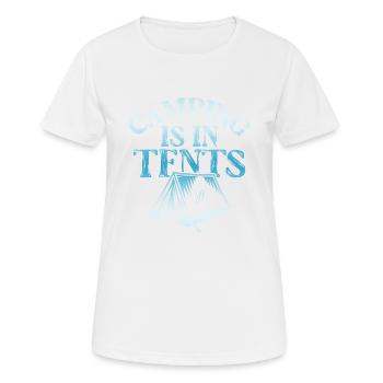 camping camping - Women's Breathable T-Shirt - white - Front - AI Model Female 172 dark (172cm)