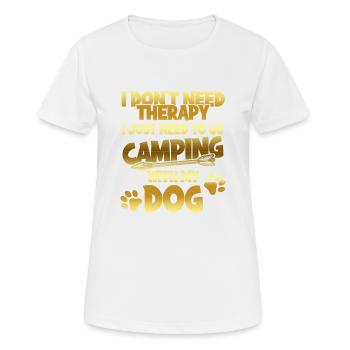 camping dog therapy - Women's Breathable T-Shirt - white - Front - AI Model Female 172 dark (172cm)