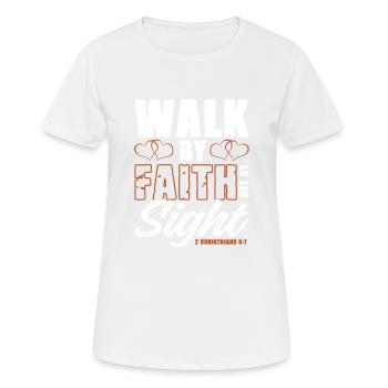 aller avec la foi - T-shirt respirant Femme - blanc - Devant - AI Model Female 172 dark (172cm)