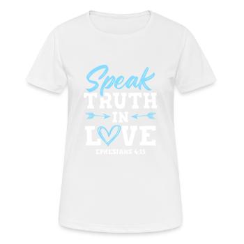 bible de la vérité dans l’amour - T-shirt respirant Femme - blanc - Devant - AI Model Female 172 dark (172cm)