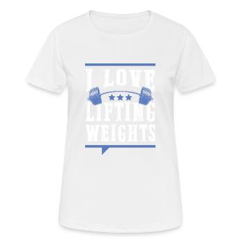 J’adore les poids de fitness - T-shirt respirant Femme - blanc - Devant - AI Model Female 172 dark (172cm)