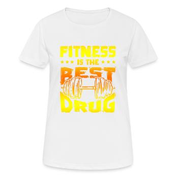 fitness meilleur médicament - T-shirt respirant Femme - blanc - Devant - AI Model Female 172 dark (172cm)