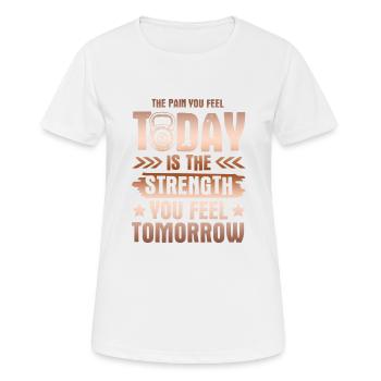 bonne condition physique - T-shirt respirant Femme - blanc - Devant - AI Model Female 172 dark (172cm)