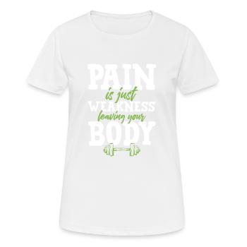 pain body fitness - Women's Breathable T-Shirt - white - Front - AI Model Female 172 dark (172cm)