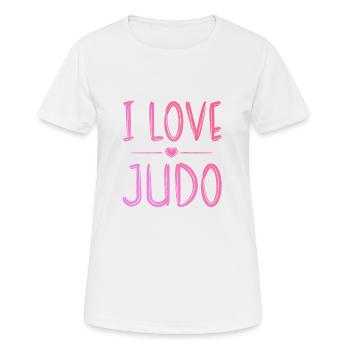 Ich liebe Judo - Frauen T-Shirt atmungsaktiv - Weiß - Vorne - AI Model Female 172 dark (172cm)