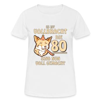 80 GEBURTSTAG - Frauen T-Shirt atmungsaktiv - Weiß - Vorne - AI Model Female 172 dark (172cm)