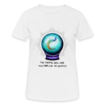 Diese Fasern sind mein Schicksal - Handspinnerei - Frauen T-Shirt atmungsaktiv - Weiß - Vorne - AI Model Female 172 dark (172cm)