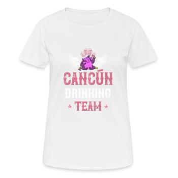 Équipe de consommation d’alcool de Cancun - T-shirt respirant Femme - blanc - Devant - AI Model Female 172 dark (172cm)