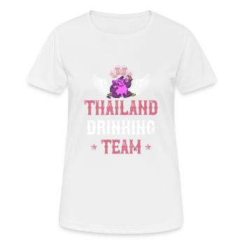 Équipe de consommation d’alcool en Thaïlande - T-shirt respirant Femme - blanc - Devant - AI Model Female 172 dark (172cm)