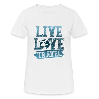 leben lieben reisen - Frauen T-Shirt atmungsaktiv - Weiß - Vorne - AI Model Female 172 dark (172cm)