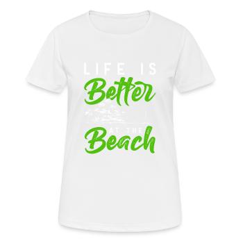 beach travel summer - Women's Breathable T-Shirt - white - Front - AI Model Female 172 dark (172cm)