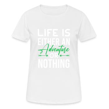 voyage d’aventure - T-shirt respirant Femme - blanc - Devant - AI Model Female 172 dark (172cm)