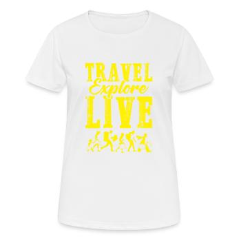voyage spruch voyage - T-shirt respirant Femme - blanc - Devant - AI Model Female 172 dark (172cm)
