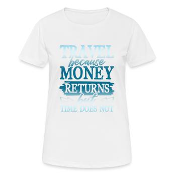 travel money time - Women's Breathable T-Shirt - white - Front - AI Model Female 172 dark (172cm)