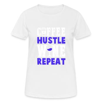 vin de café répéter - T-shirt respirant Femme - blanc - Devant - AI Model Female 172 dark (172cm)