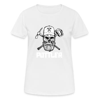 Ruhrpott Bergwerk Hammer & Eisen Pott Kohlewerk - Frauen T-Shirt atmungsaktiv - Weiß - Vorne - AI Model Female 172 dark (172cm)