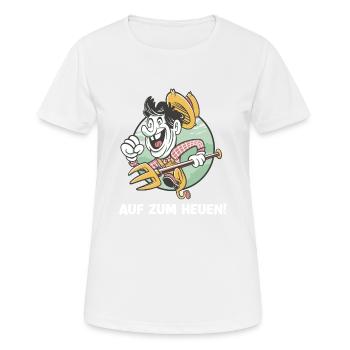 Bauer Landwirt Auf zum Heuen Heuernte Heugabel - Frauen T-Shirt atmungsaktiv - Weiß - Vorne - AI Model Female 172 dark (172cm)