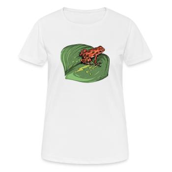 Pfeilgiftfrosch I Kröte Frosch Motiv für Amphibien - Frauen T-Shirt atmungsaktiv - Weiß - Vorne - AI Model Female 172 dark (172cm)