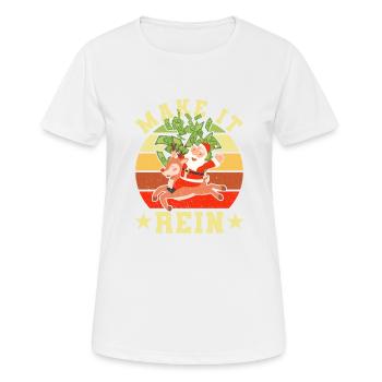 Lustige Weihnachtsmann Rentier Weihnachten Geld - Frauen T-Shirt atmungsaktiv - Weiß - Vorne - AI Model Female 172 dark (172cm)