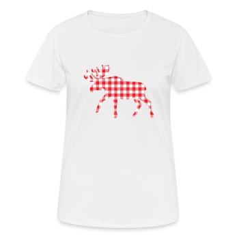 Buffalo Plaid Elch Matching Familie Weihnachten - Frauen T-Shirt atmungsaktiv - Weiß - Vorne - AI Model Female 172 dark (172cm)