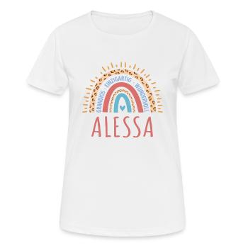Alessa Name Geschenk Geburtstag - Frauen T-Shirt atmungsaktiv - Weiß - Vorne - AI Model Female 172 dark (172cm)