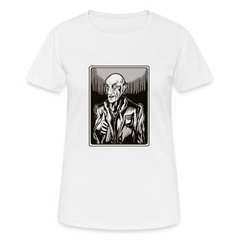 Nosferatu Vampire Dracula Sangsue Roumanie Sang - T-shirt respirant Femme - blanc - Devant - AI Model Female 172 dark (172cm)
