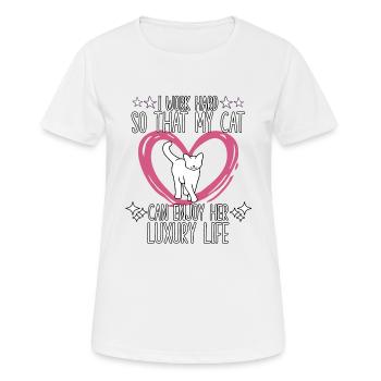 Chats Fan Chat Ami Chat Disant Chats - T-shirt respirant Femme - blanc - Devant - AI Model Female 172 dark (172cm)