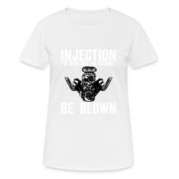 L’injection est agréable mais je préfère être soufflé - T-shirt respirant Femme - blanc - Devant - AI Model Female 172 dark (172cm)