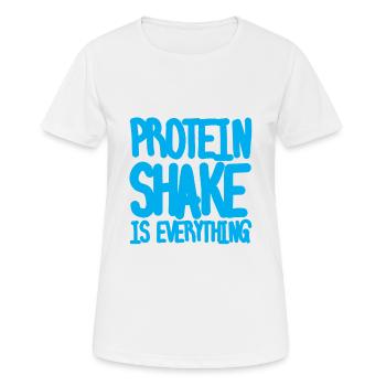 Le shake protéiné est tout - T-shirt respirant Femme - blanc - Devant - AI Model Female 172 dark (172cm)