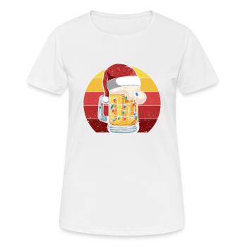 Tasse de bière de Noël Noël Cap Noël - T-shirt respirant Femme - blanc - Devant - AI Model Female 172 dark (172cm)