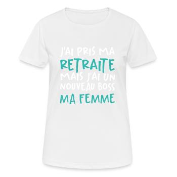 J'ai Pris Ma Retraite - T-shirt respirant Femme - blanc - Devant - AI Model Female 172 dark (172cm)