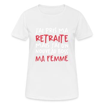 J'ai Pris Ma Retraite - T-shirt respirant Femme - blanc - Devant - AI Model Female 172 dark (172cm)
