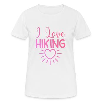 I love hiking - Women's Breathable T-Shirt - white - Front - AI Model Female 172 dark (172cm)