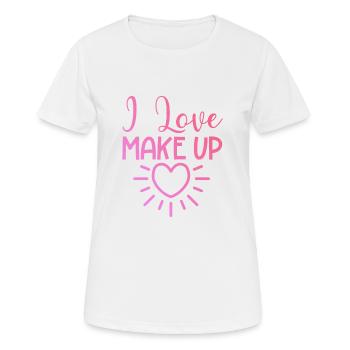 Ich liebe Make up - Frauen T-Shirt atmungsaktiv - Weiß - Vorne - AI Model Female 172 dark (172cm)