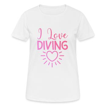 I love diving - Women's Breathable T-Shirt - white - Front - AI Model Female 172 dark (172cm)