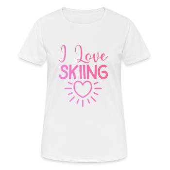 I love skiing - Women's Breathable T-Shirt - white - Front - AI Model Female 172 dark (172cm)