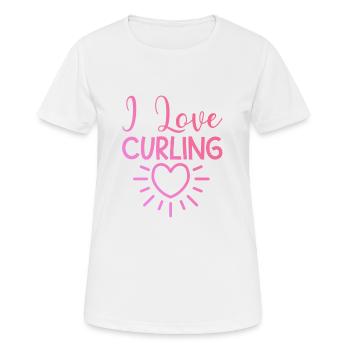 I love curling - Women's Breathable T-Shirt - white - Front - AI Model Female 172 dark (172cm)
