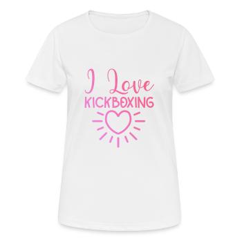 J’adore le kick boxing - T-shirt respirant Femme - blanc - Devant - AI Model Female 172 dark (172cm)