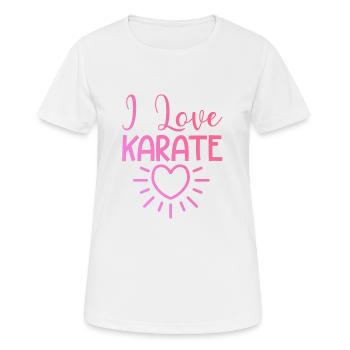 Ich liebe Karate - Frauen T-Shirt atmungsaktiv - Weiß - Vorne - AI Model Female 172 dark (172cm)