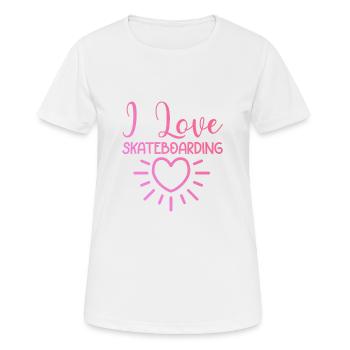 Ich Liebe Skateboard - Frauen T-Shirt atmungsaktiv - Weiß - Vorne - AI Model Female 172 dark (172cm)
