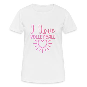 I love volleyball - Women's Breathable T-Shirt - white - Front - AI Model Female 172 dark (172cm)