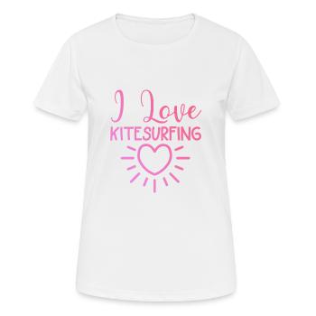 I love kitesurfing - Women's Breathable T-Shirt - white - Front - AI Model Female 172 dark (172cm)