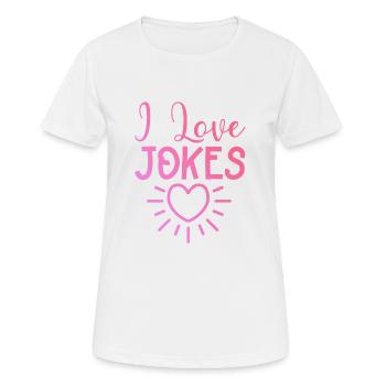 Ich liebe Witze - Frauen T-Shirt atmungsaktiv - Weiß - Vorne - AI Model Female 172 dark (172cm)
