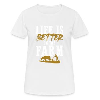 leben ist besser farm - Frauen T-Shirt atmungsaktiv - Weiß - Vorne - AI Model Female 172 dark (172cm)