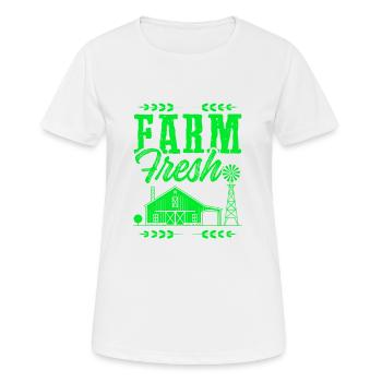 spruch frais de la ferme - T-shirt respirant Femme - blanc - Devant - AI Model Female 172 dark (172cm)